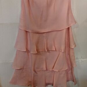 Pink Pastel Sleeveless Tiered Ruffle Skirt With Dropped Waist Sz 6p